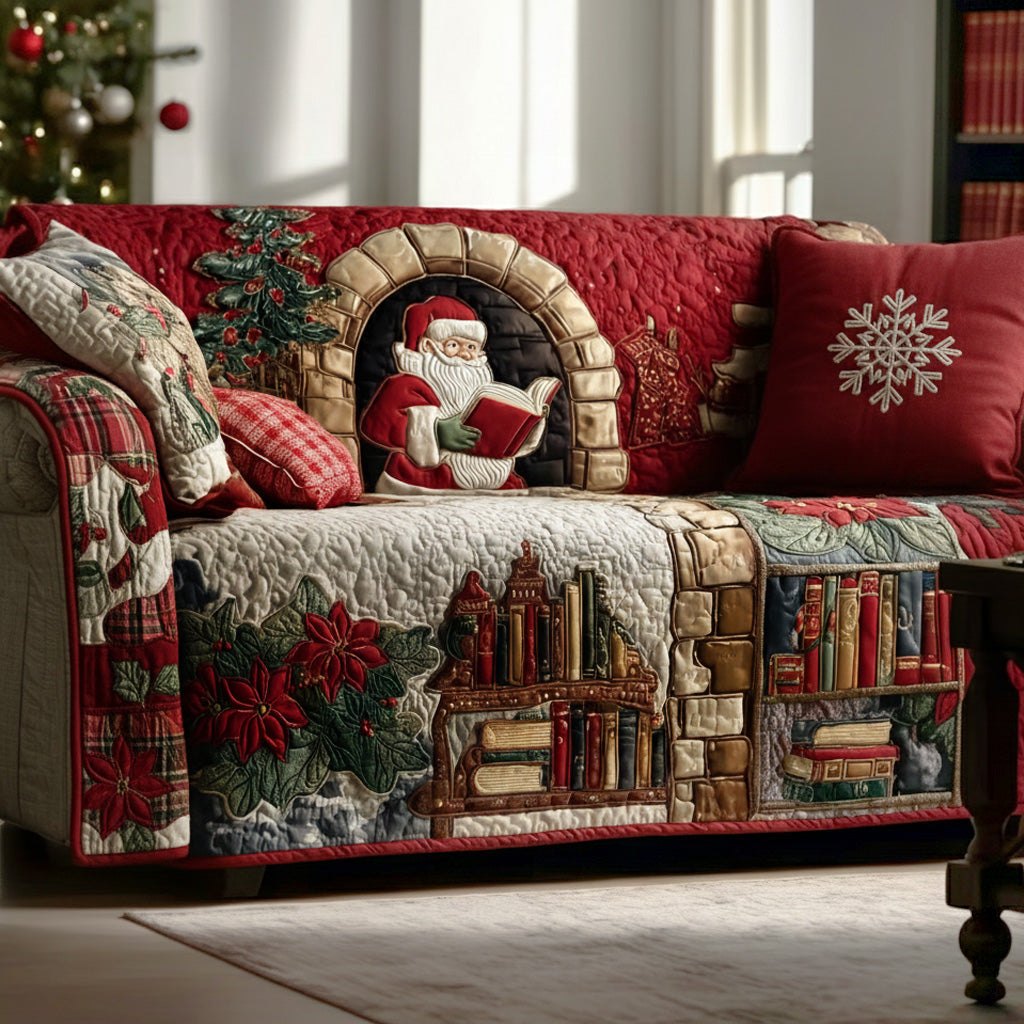 Christmas Library Sofa Cover