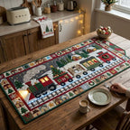 Red Christmas Express Train Table Runner