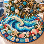 Christmas Ocean Swirl Christmas Tree Skirt