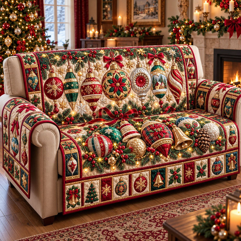 Hanging Baubles Christmas Ornament Sofa Cover