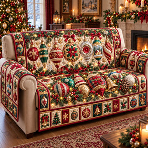 Hanging Baubles Christmas Ornament Sofa Cover - Made to Order