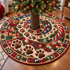Christmas Paw Print Trail Christmas Tree Skirt