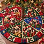 Christmas Pug Adventure Christmas Tree Skirt