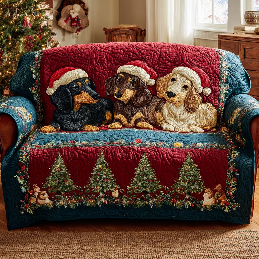 Christmas Pup Parade Sofa Cover
