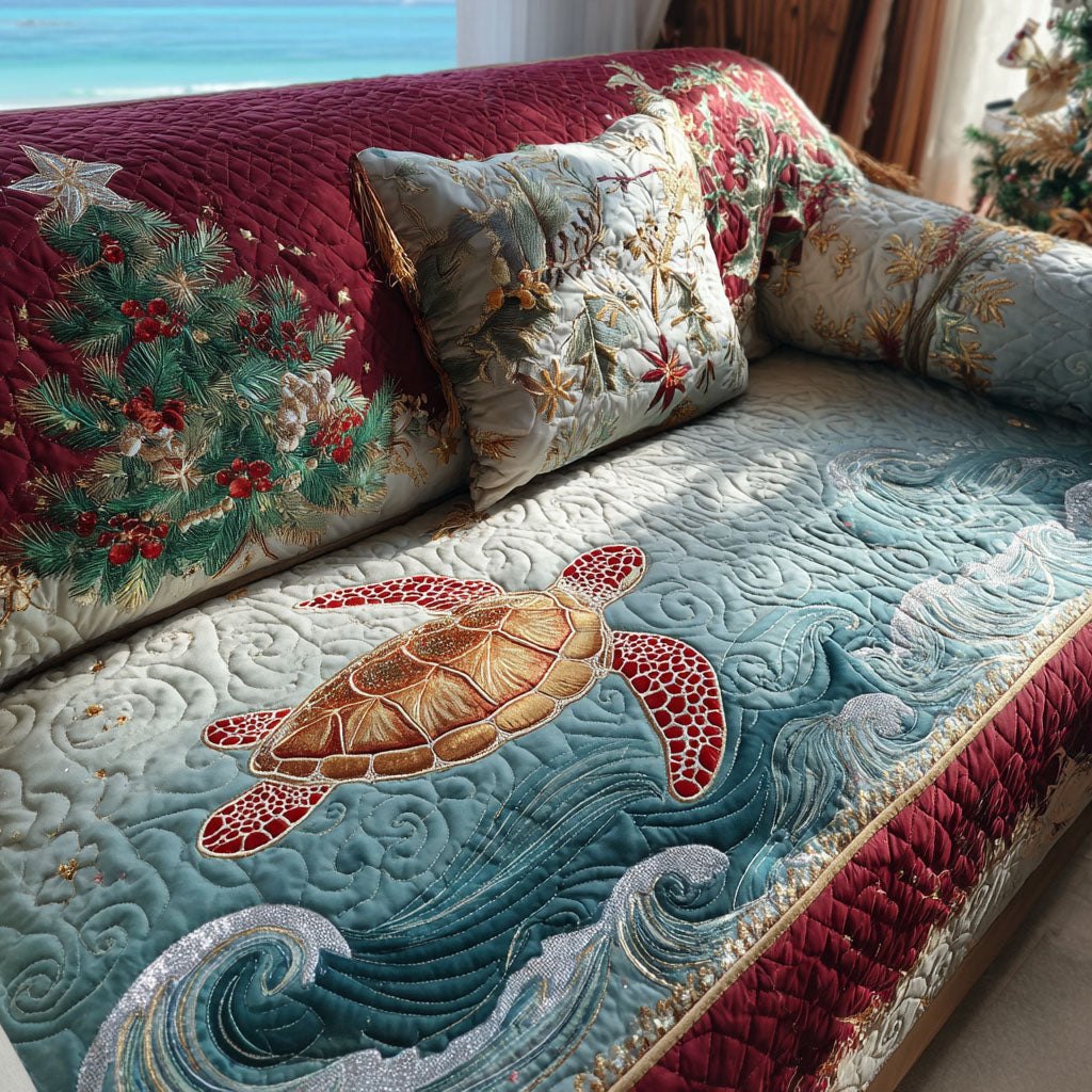 Christmas Reef Turtle Sofa Cover