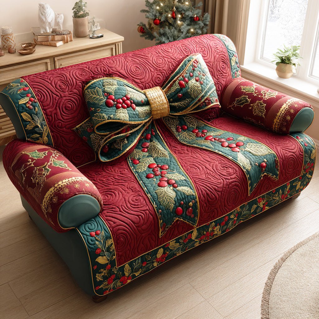 Christmas Ribbon Shine Sofa Cover