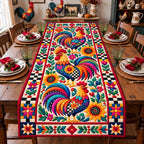 Christmas Rooster Garden Table Runner