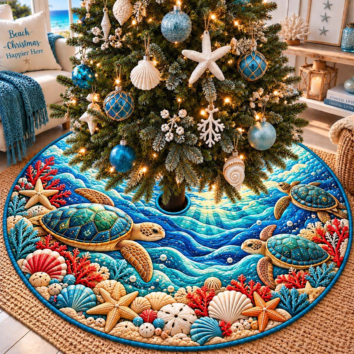 Christmas Sea Turtles Christmas Tree Skirt