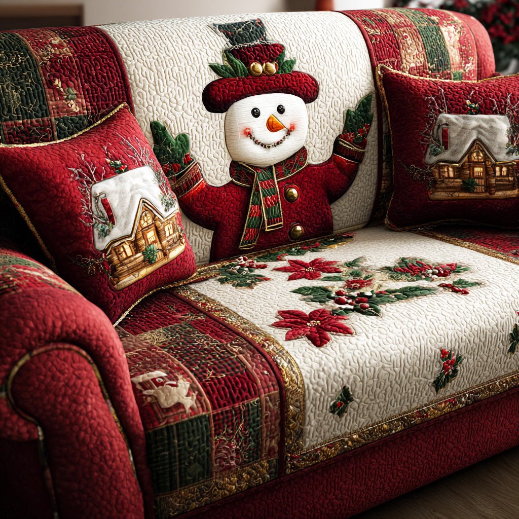Christmas Snow Meadow Sofa Cover