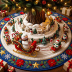 Snowman Sleigh Parade Christmas Tree Skirt