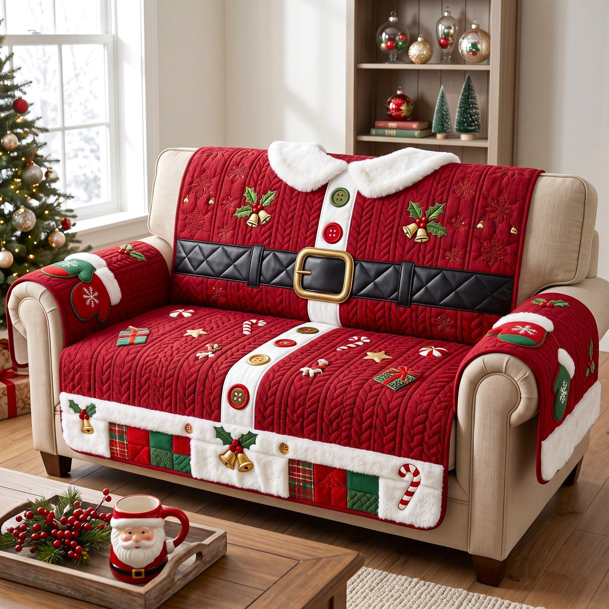 Santa Suit Belt Sofa Cover