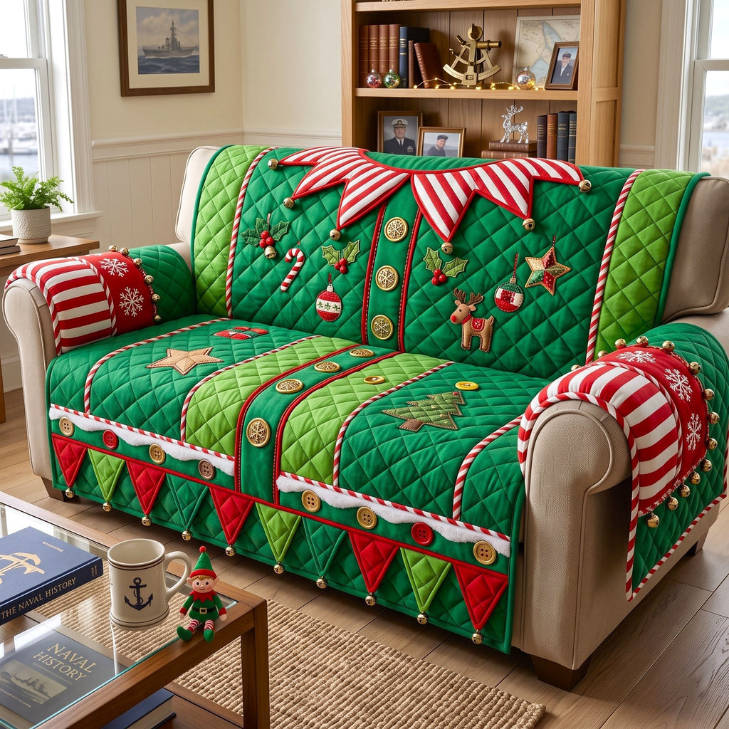 Elf Bunting Green Sofa Cover