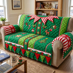 Elf Bunting Green Sofa Cover