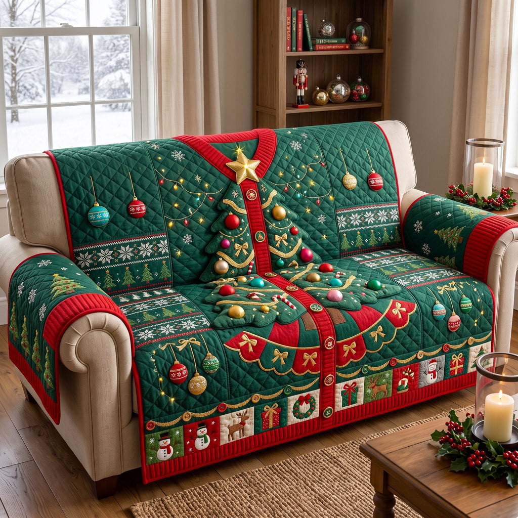 Christmas Tree Sweater Sofa Cover