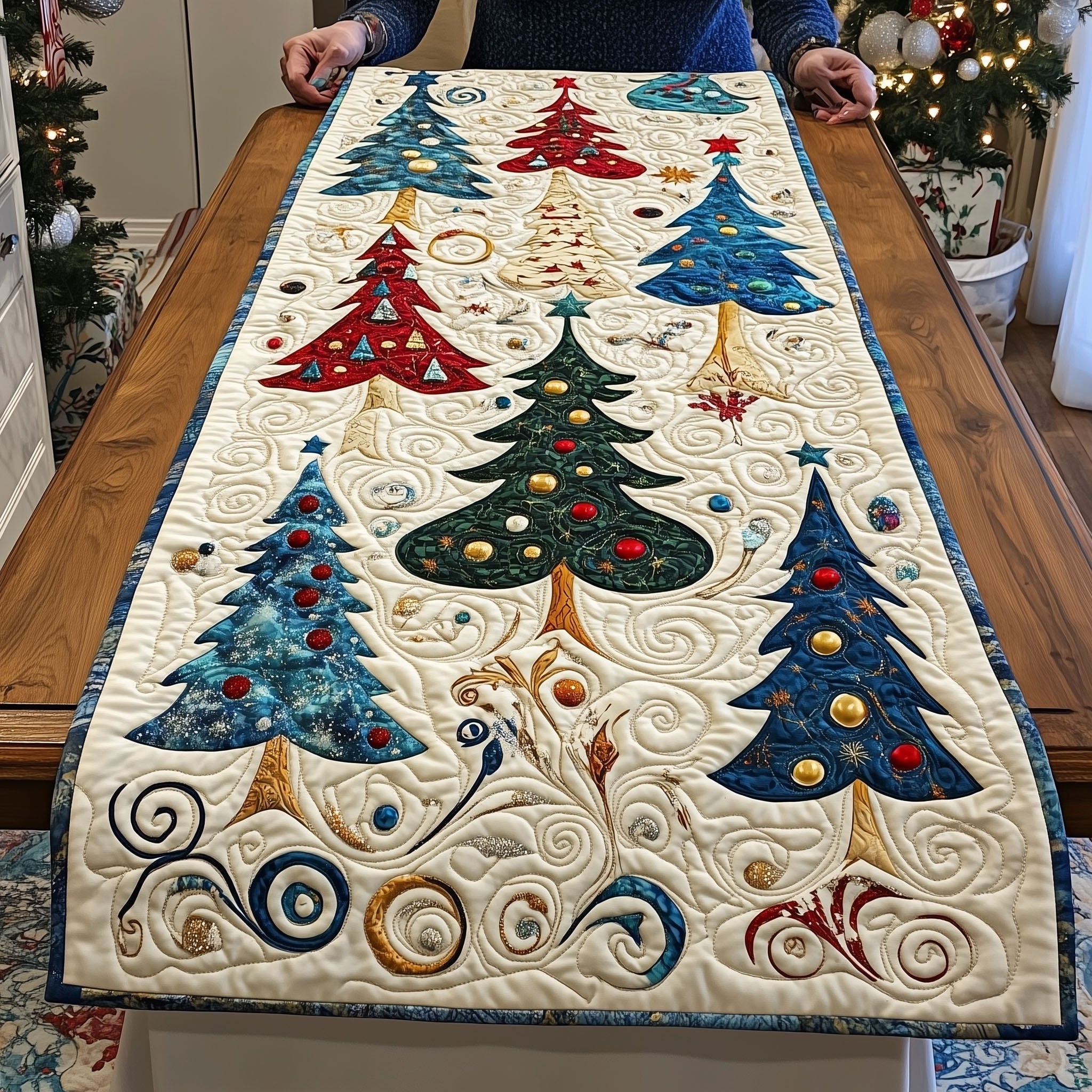 Christmas Starry Night Table Runner