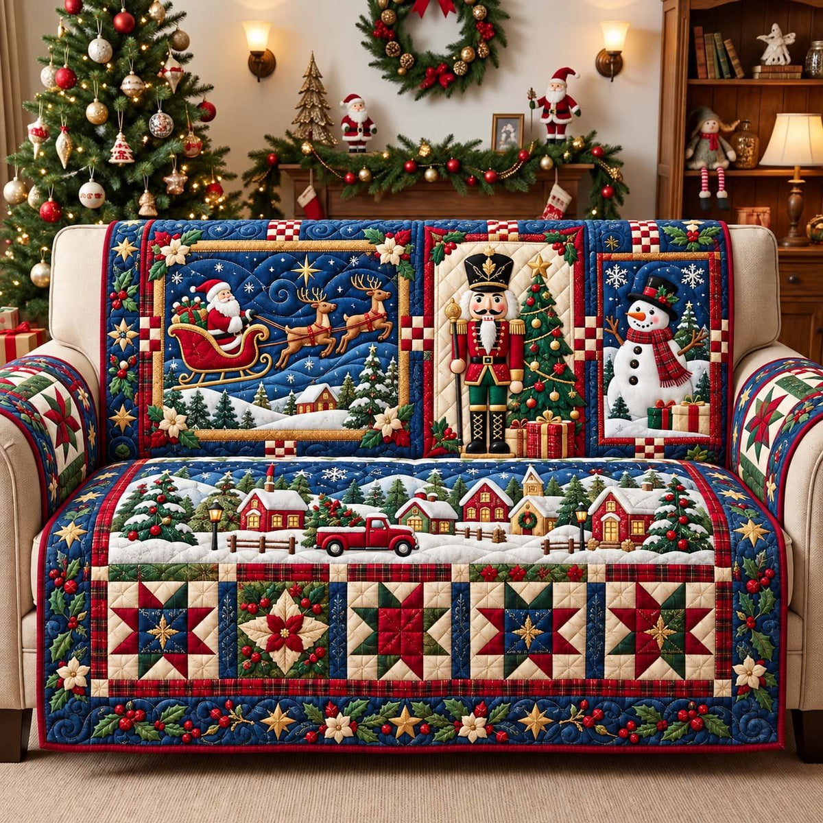 Christmas Story Panels Sofa Cover