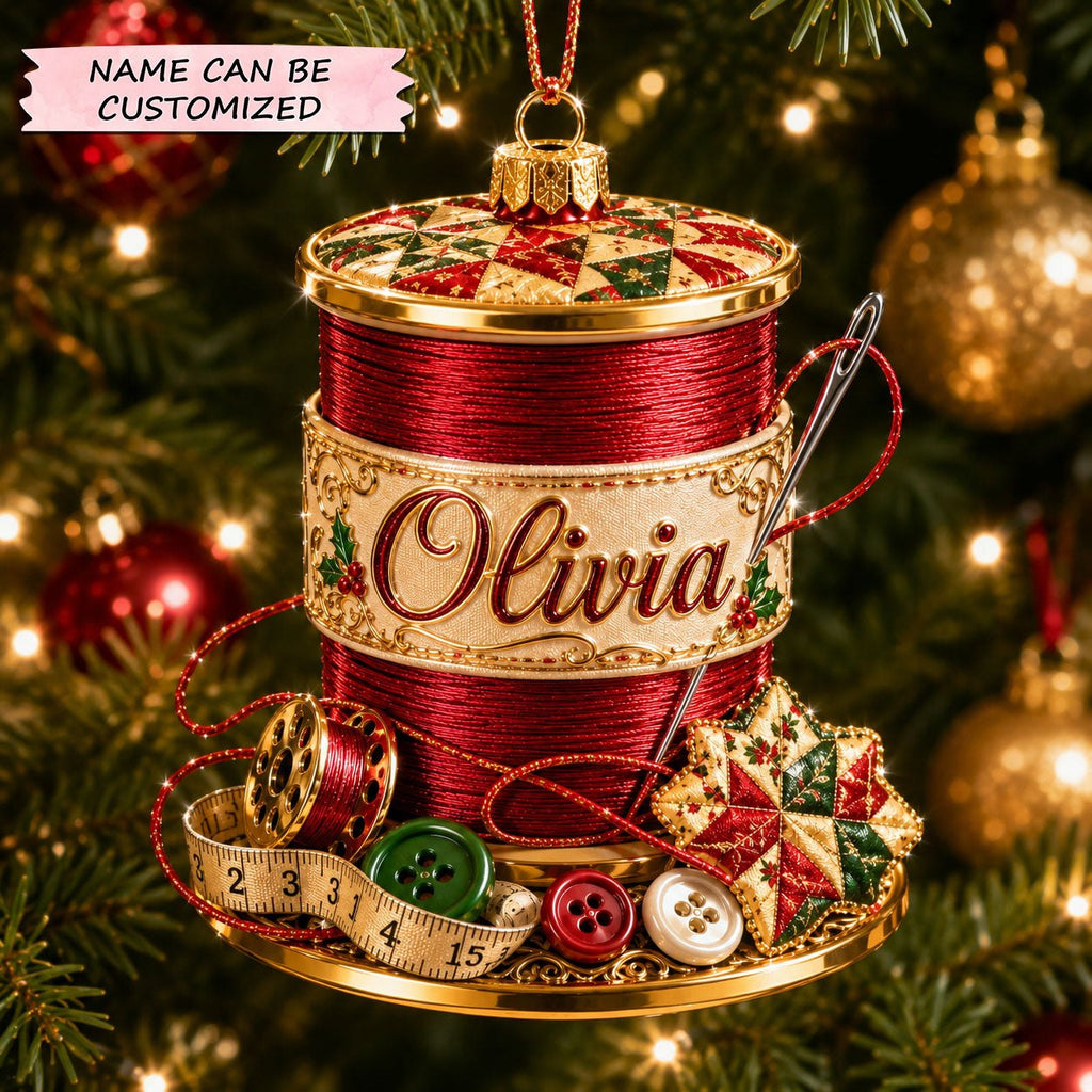 Christmas Thread Spool Christmas Ornament