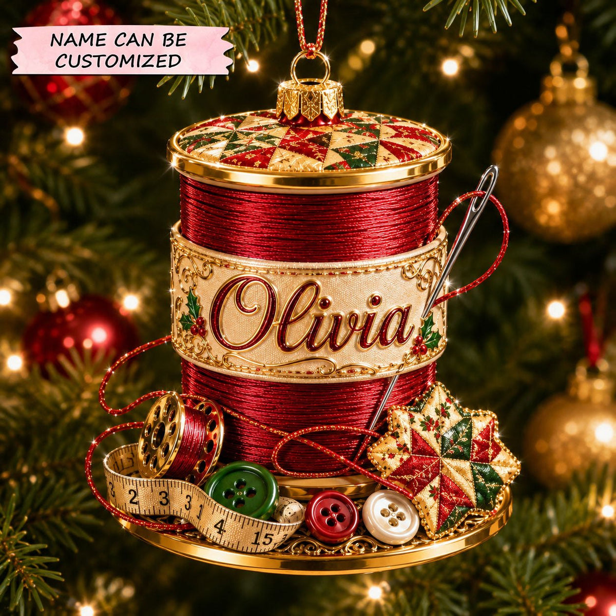 Christmas Thread Spool Christmas Ornament