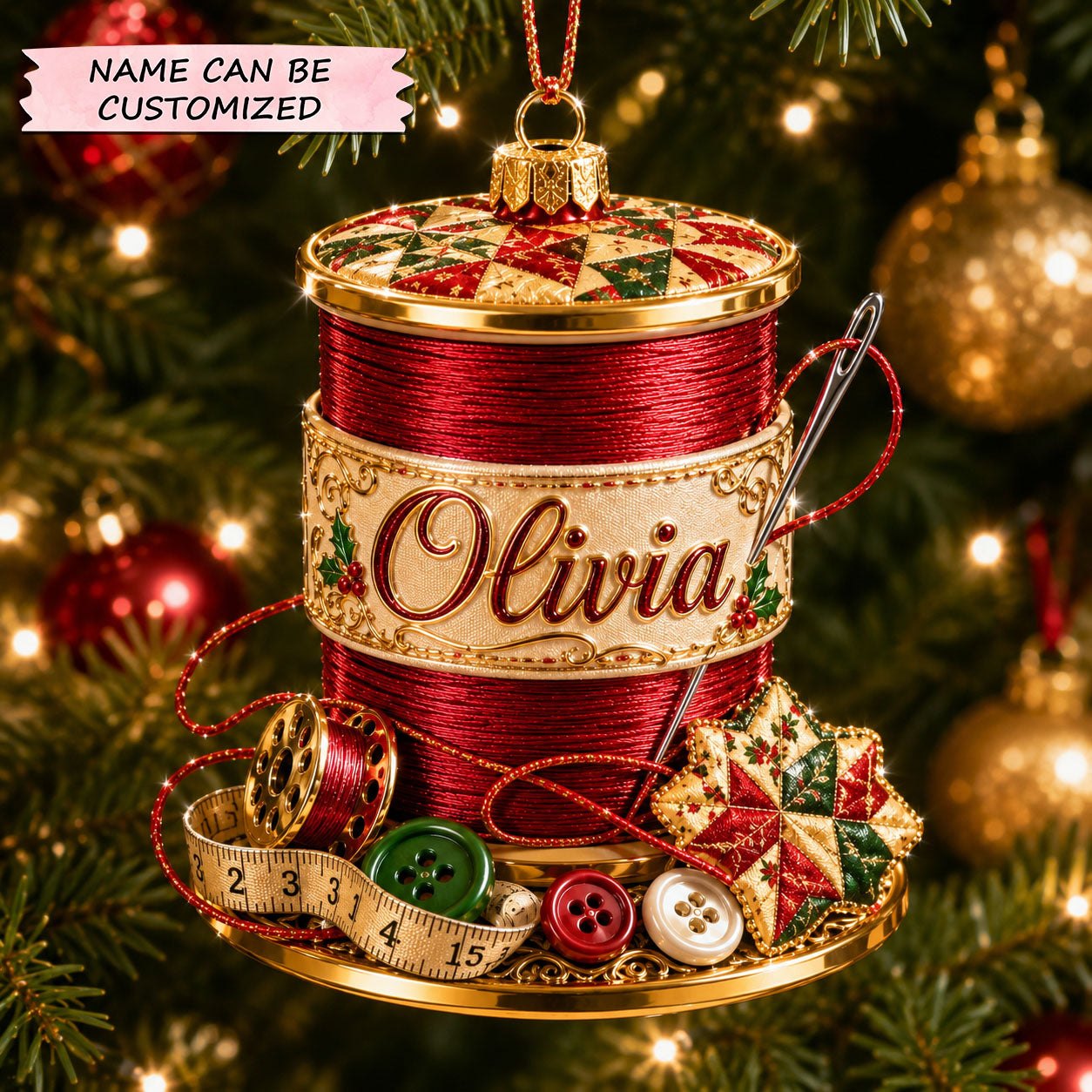 Christmas Thread Spool Christmas Ornament