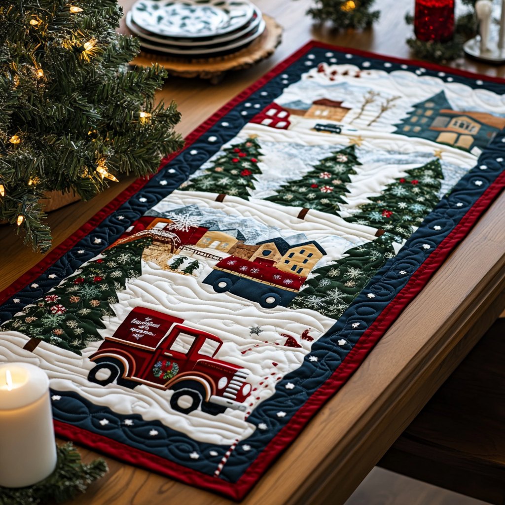 Christmas Town Table Runner
