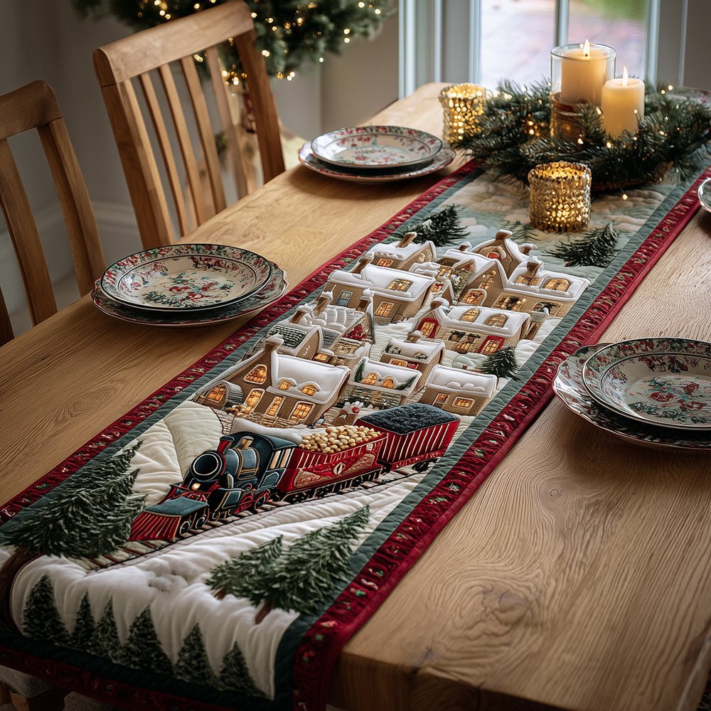 Christmas Train Joy Table Runner