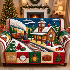 Christmas Train Station Sofa Cover
