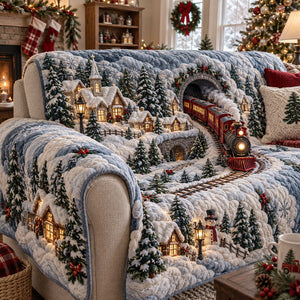 Christmas Train Village Sofa Cover - Made to Order