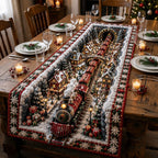 Christmas Village Train at Night Table Runner