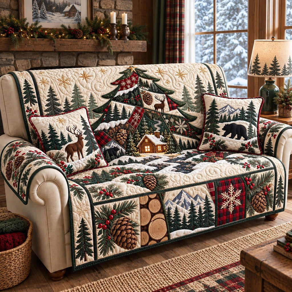 Christmas Tree Cabin Wonderland Sofa Cover