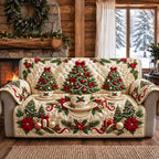 Cream Teacup Christmas Tree Sofa Cover