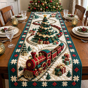 Christmas Tree Train Table Runner - Made to Order