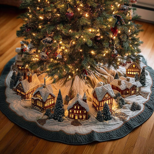 Christmas Village Hearth Glow Christmas Tree Skirt - Made to Order