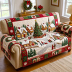 Village Square Christmas Tree Sofa Cover