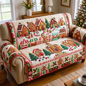 Gingerbread Candy Village Sofa Cover - Made to Order