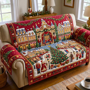 Town Hall Carolers Village Sofa Cover - Made to Order