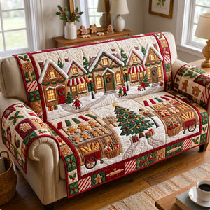 Gingerbread Market Village Sofa Cover - Made to Order