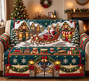 Christmas Village Sleigh Sofa Cover - Made to Order