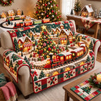 Christmas Village Train Sofa Cover