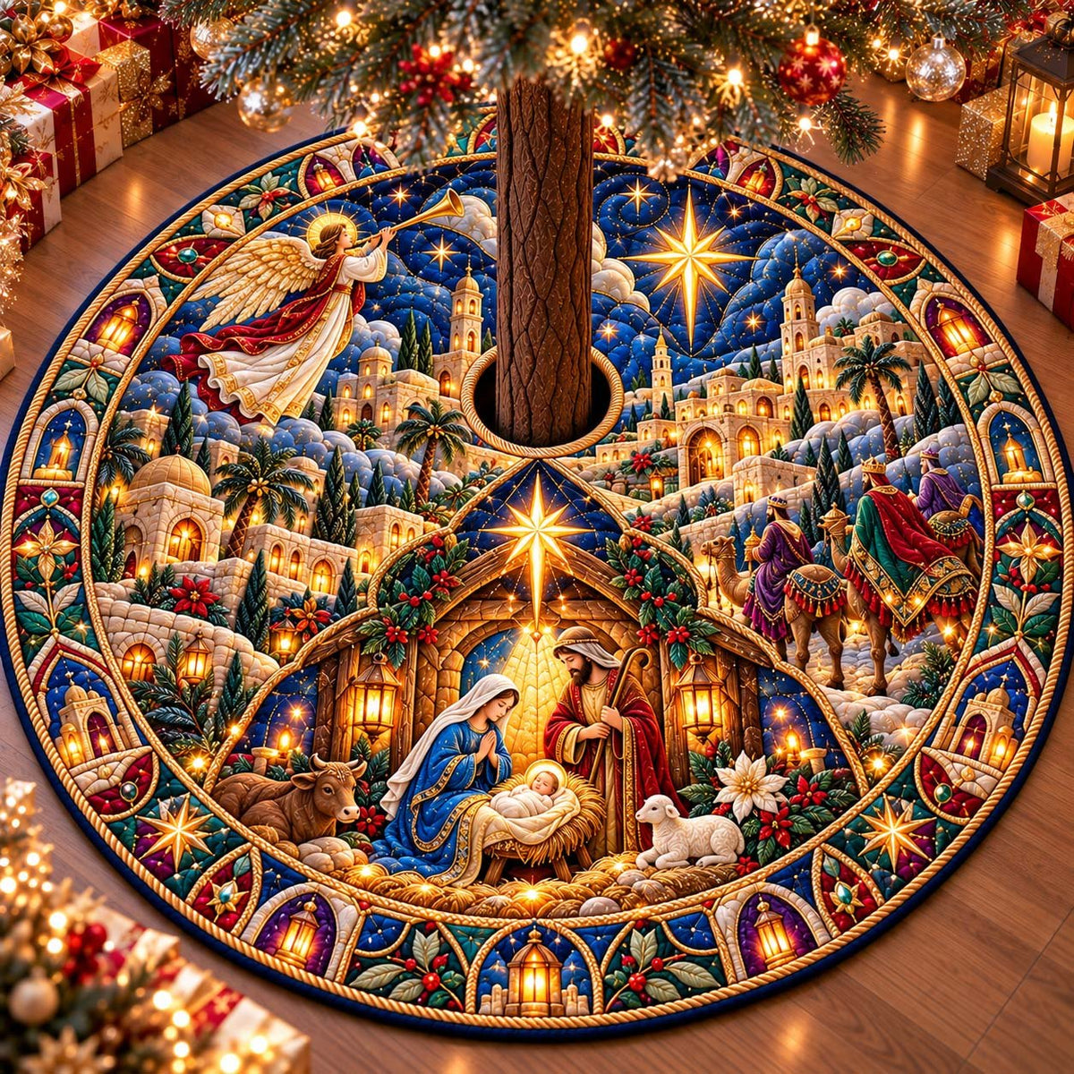 Christmas Violin Harmony Christmas Tree Skirt