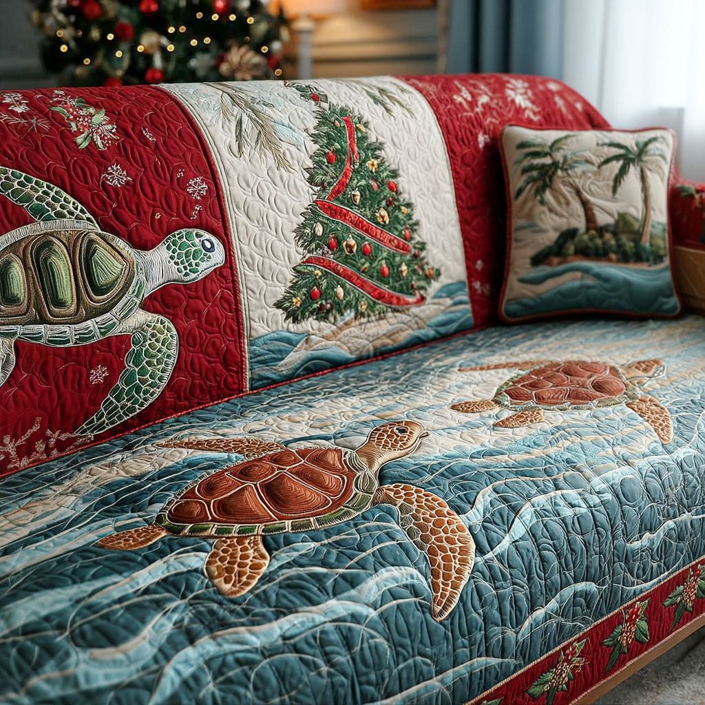 Christmas Wave Turtle Sofa Cover
