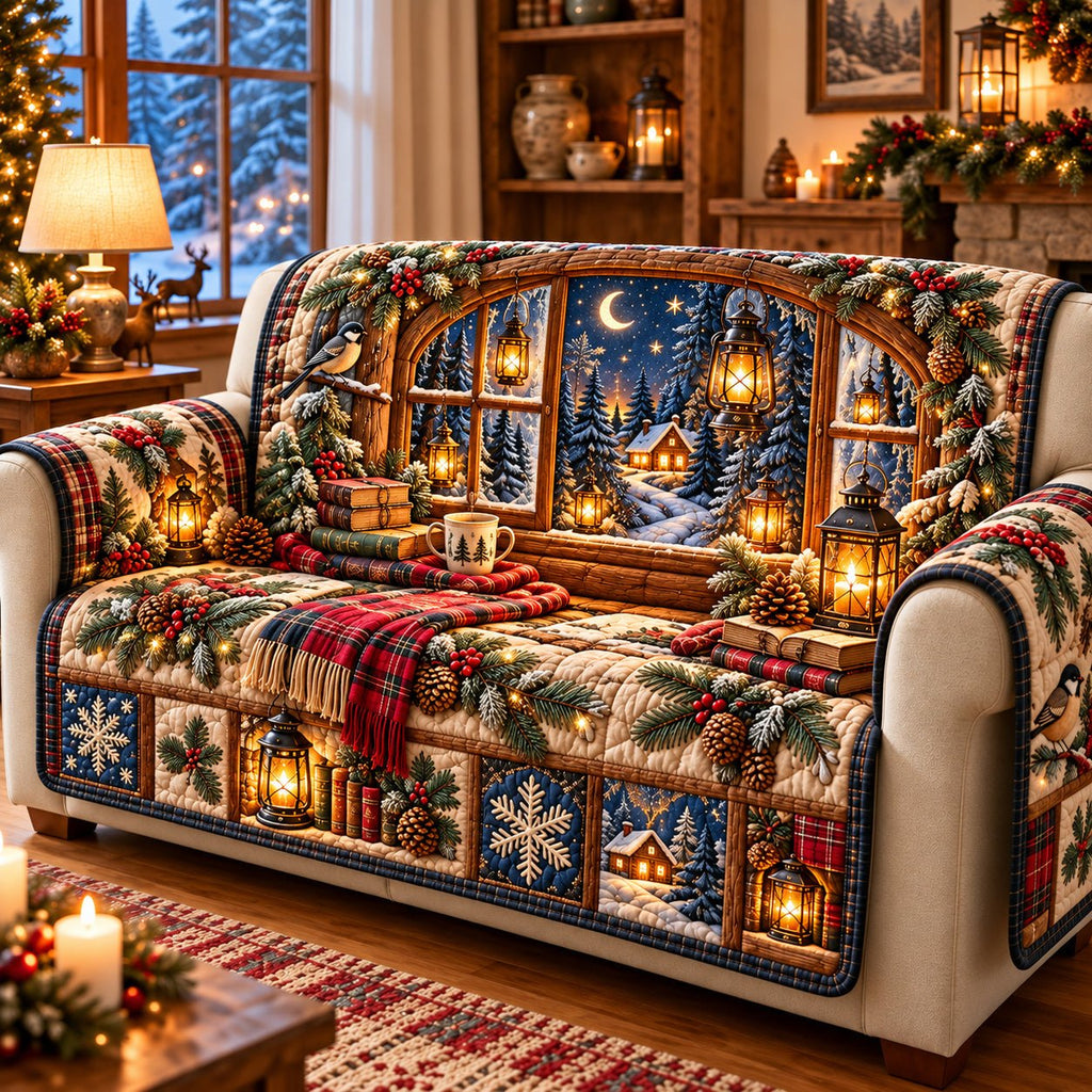 Christmas Window Sofa Cover
