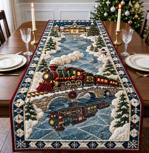 Christmas Winter Train Table Runner - Made to Order