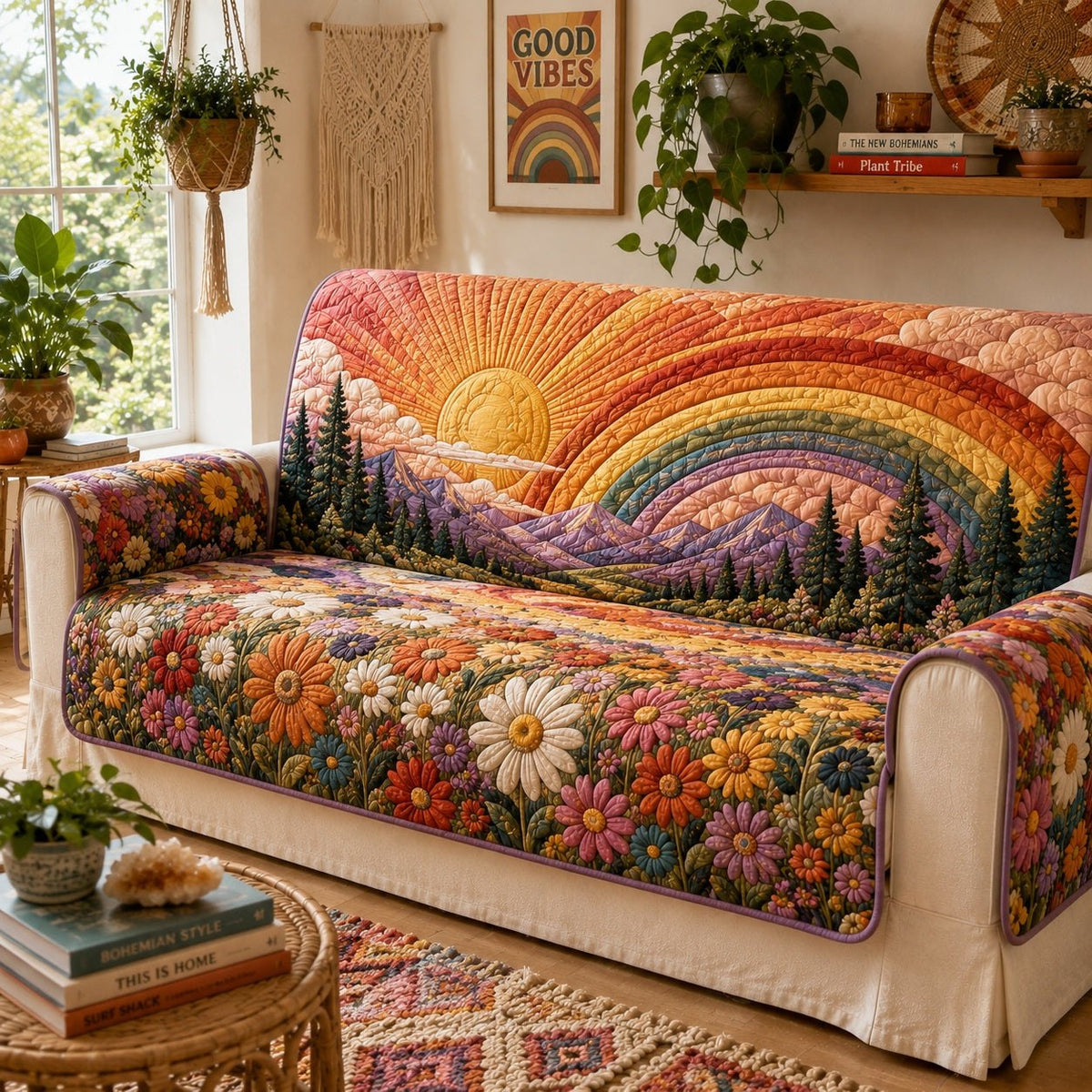 Chromatic Mountain Daybreak Sofa Cover
