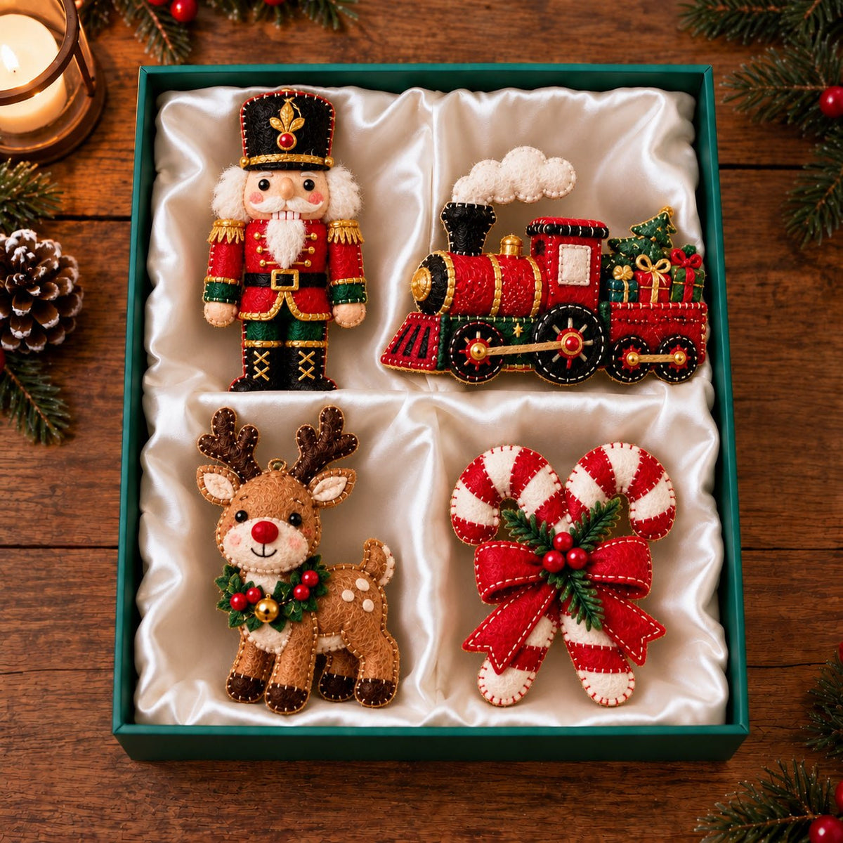 Nutcracker Train Classic Christmas Ornament Gift Set