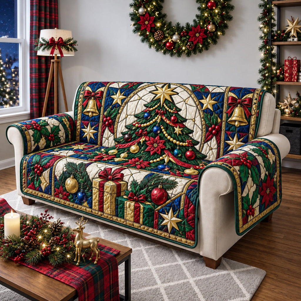 Classic Christmas Joy Sofa Cover