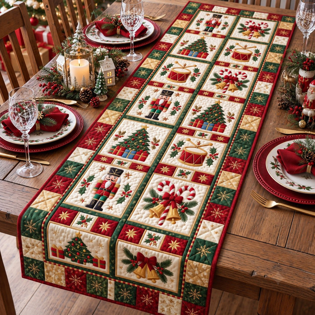 Classic Holiday Parade Table Runner