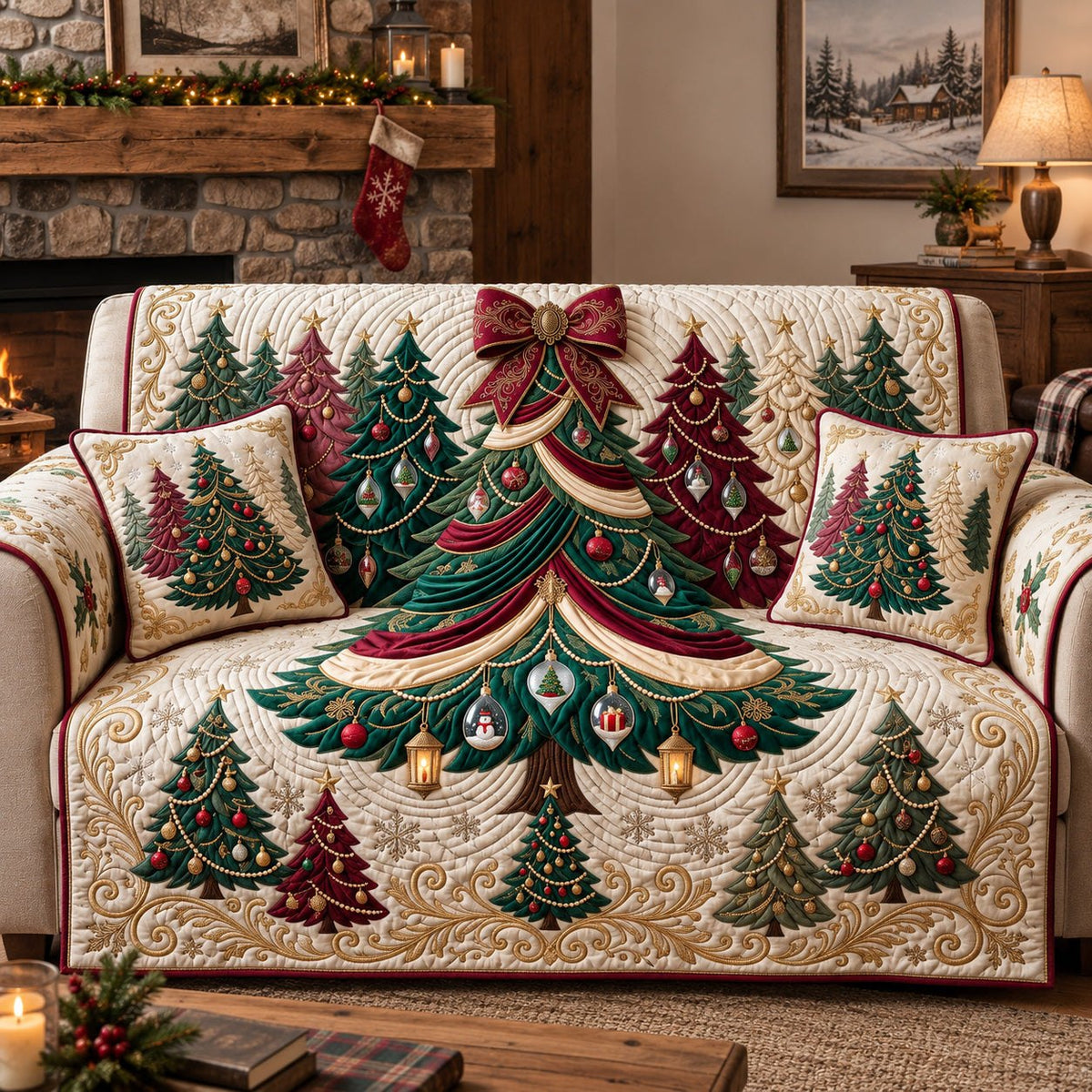 Classic Ornate Trees Sofa Cover