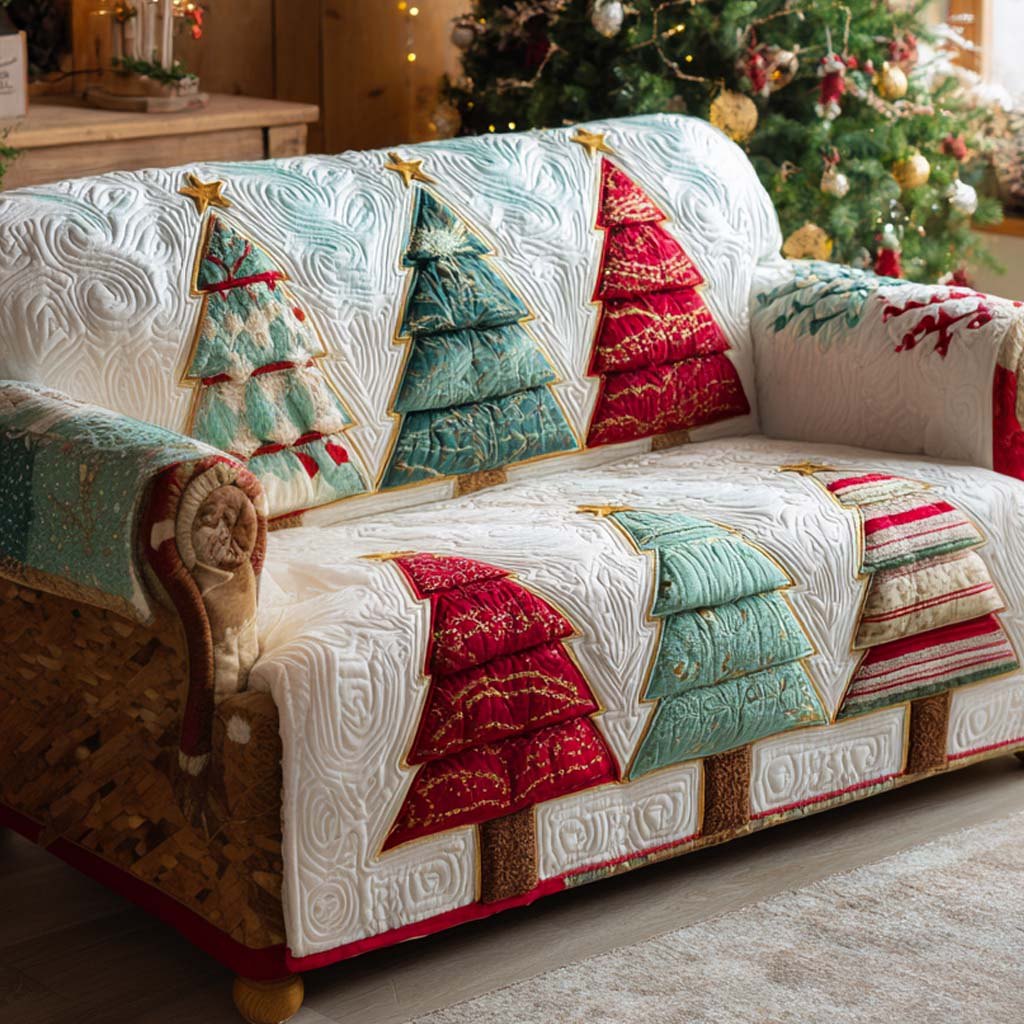 Classic Patchwork Christmas Sofa Cover