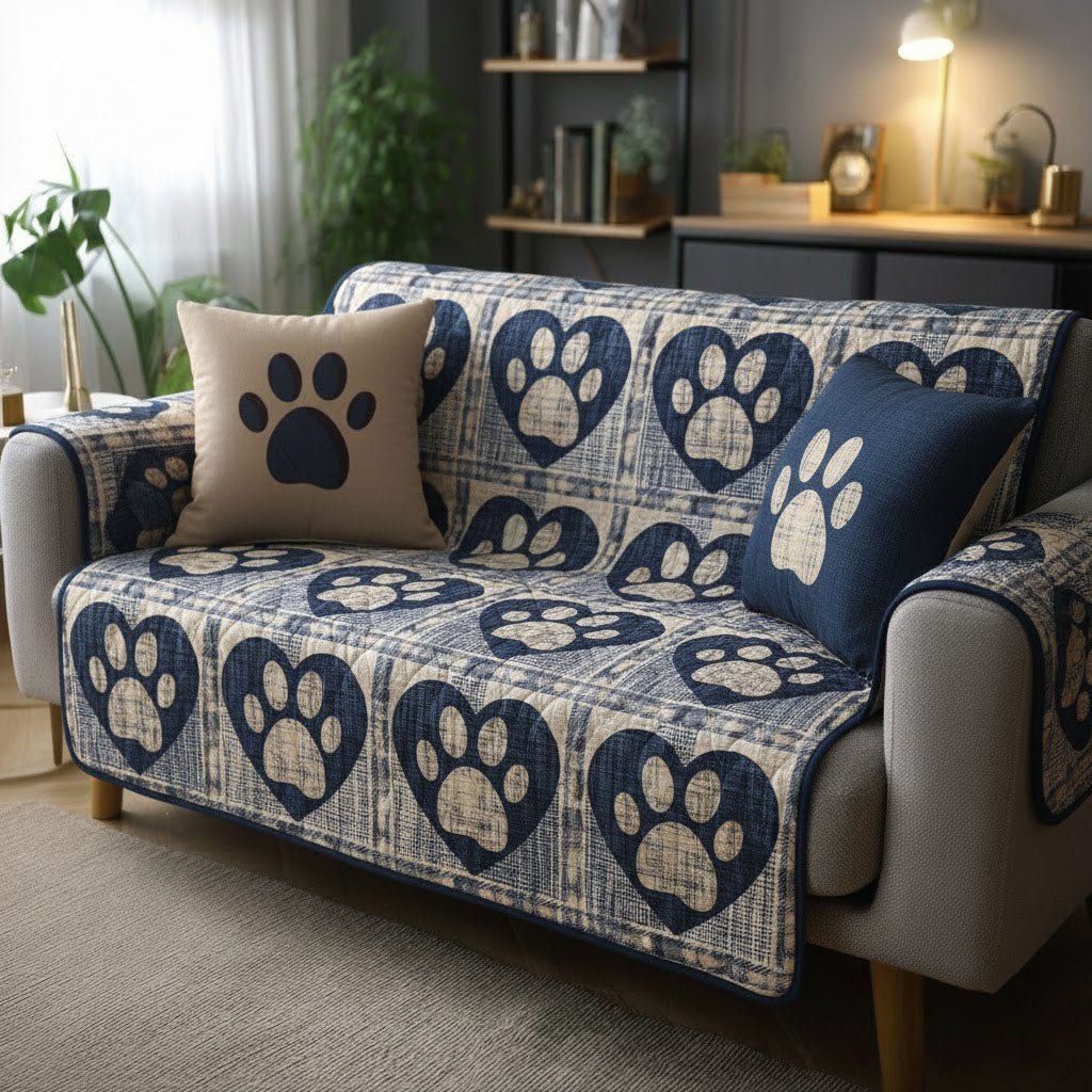 Classic Paw Plaid Sofa Cover