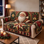 Classic Santa Christmas Star Sofa Cover